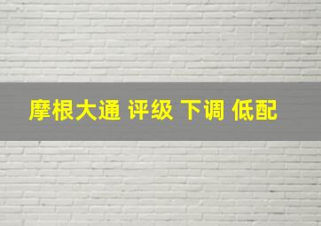 摩根大通 评级 下调 低配